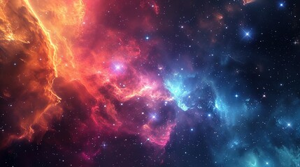 Naklejka premium Colorful milkyway galaxy night stars family landscape