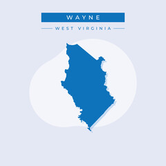 Obraz premium Vector illustration vector of Wayne map West Virginia