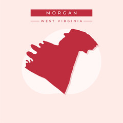 Vector illustration vector of Morgan map West Virginia