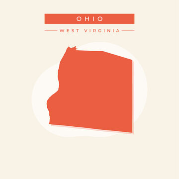 Vector illustration vector of Ohio map West Virginia