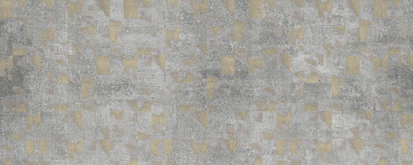 antique gold colored patterned background on cement floor