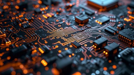 Circuit board. Electronic computer technology. Motherboard digital chip. Tech science background. 