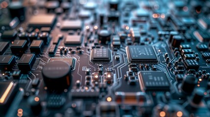 Circuit board. Electronic computer technology. Motherboard digital chip. Tech science background. 