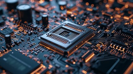Circuit board. Electronic computer technology. Motherboard digital chip. Tech science background. 