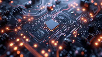 Circuit board. Electronic computer technology. Motherboard digital chip. Tech science background. 