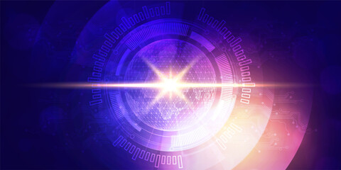 Digital technology futuristic internet network connection blue pink background, cyber information science, abstract speed connect communication, innovation future tech, Ai big data illustration vector