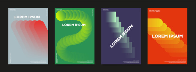 A set of gradient backgrounds. Abstract geometric shapes.