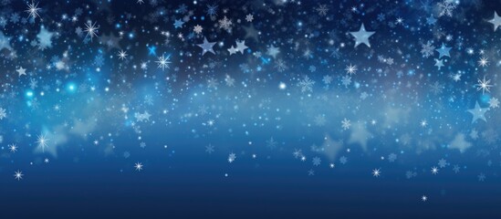 Blue background with stars, ideal for Christmas and New Year's web banners.