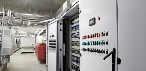 Electrical panel cabinet for HVAC system control, managing heating, ventilation, air conditioning,...