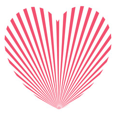 Vintage striped heart for, poster, banner pattern, pink color 1970s, 1980s, 70s, 80s, 90s. retro vintage 70s style stripes in heart shape. Concept: valentine's day, mother's day, marriage.