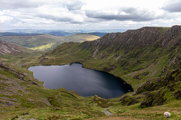 Hiking Cadair Idris in Snowdonia National Park in the summer