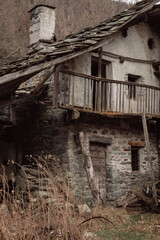 old abandoned house in the woods