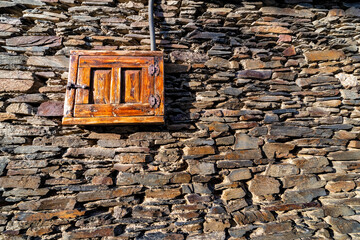 Rural electrical expenditurte record box in Campillo de Ranas in spring time. Guadalajara. Spain. Europe.