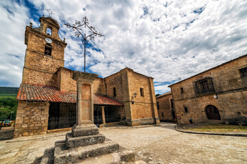 Church in Molinos de Duero. Soria. Spain. Europe. - obrazy, fototapety, plakaty
