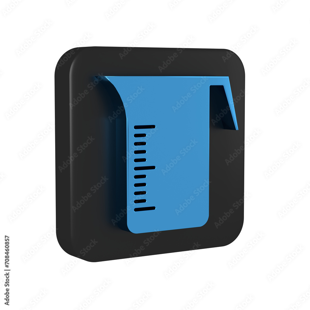 Wall mural Blue Measuring cup to measure dry and liquid food icon isolated on transparent background. Plastic graduated beaker with handle. Black square button.