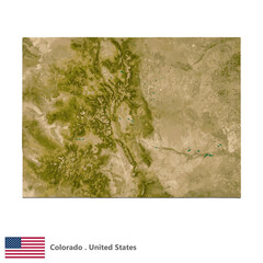 Colorado, States of America Topographic Map (EPS)