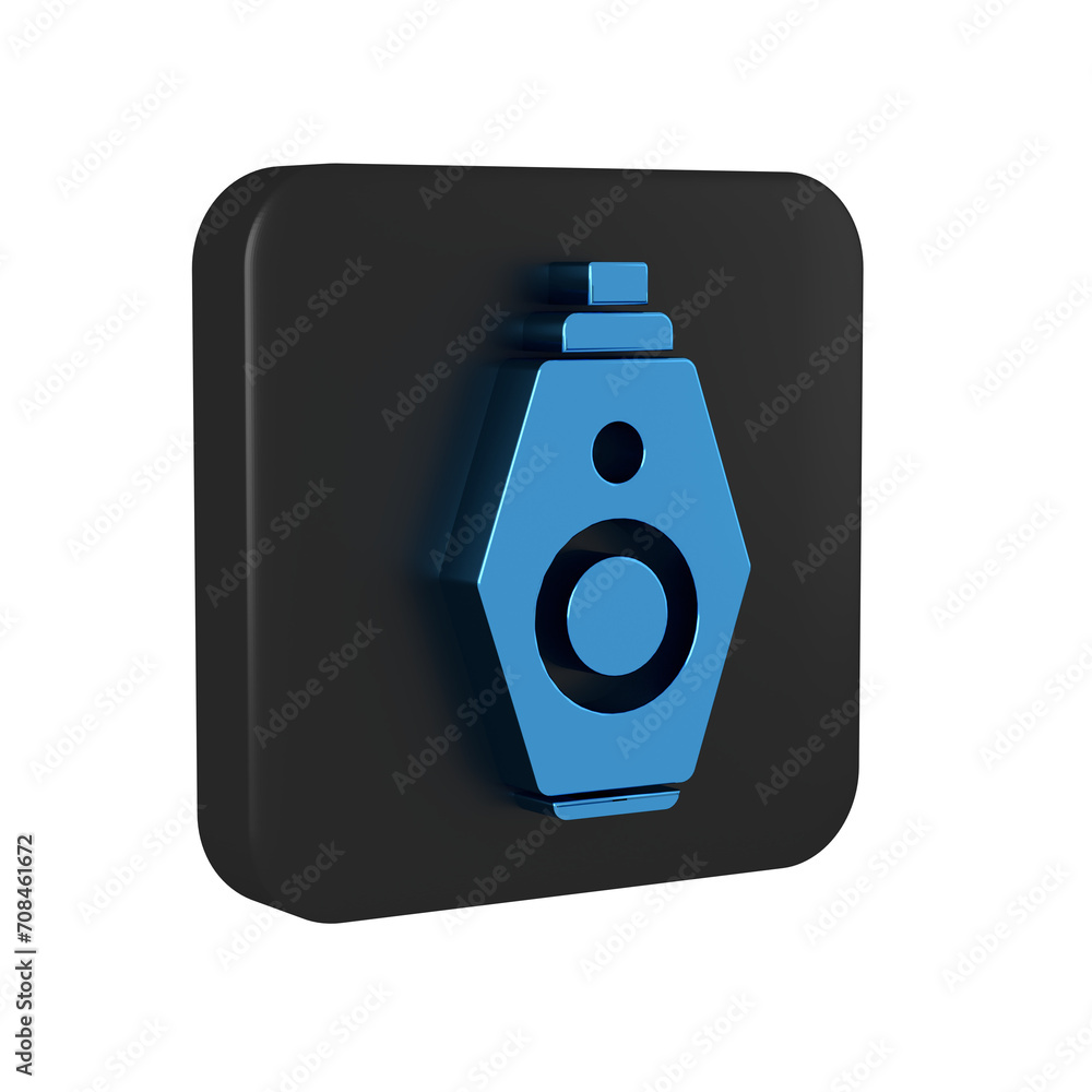Poster blue car key with remote icon isolated on transparent background. car key and alarm system. black sq