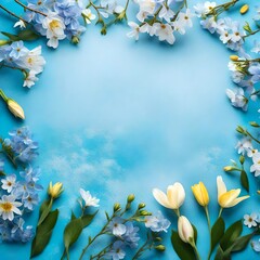 spring flowers frame