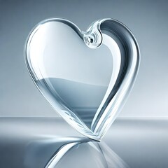 silver heart on silver background