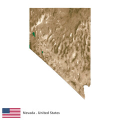 Nevada, States of America Topographic Map (EPS)
