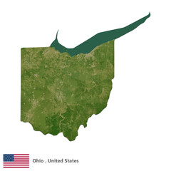 Ohio, States of America Topographic Map (EPS)