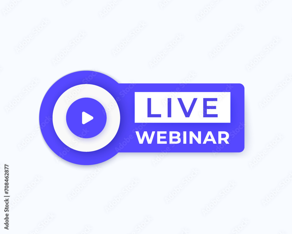 Poster live webinar vector design for web and apps
