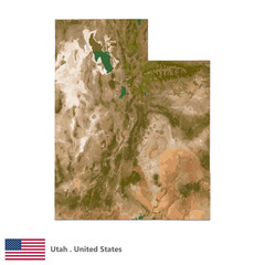 Utah, States of America Topographic Map (EPS)