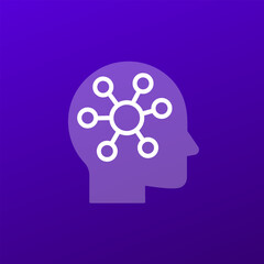 Psychology icon with a head, vector