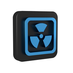 Blue Radioactive icon isolated on transparent background. Radioactive toxic symbol. Radiation...