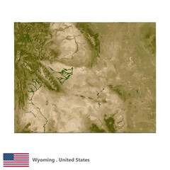 Wyoming, States of America Topographic Map (EPS)
