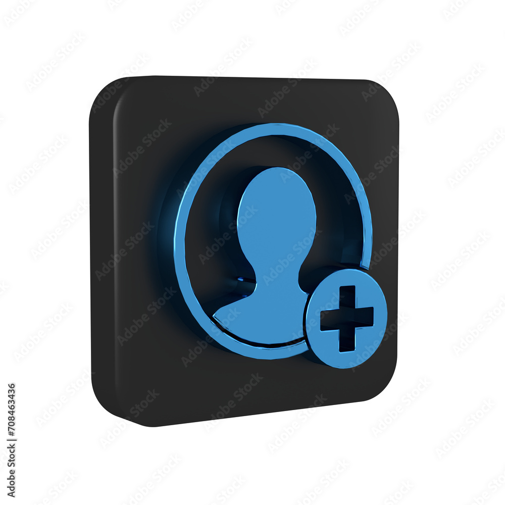 Canvas Prints blue create account screen icon isolated on transparent background. black square button.