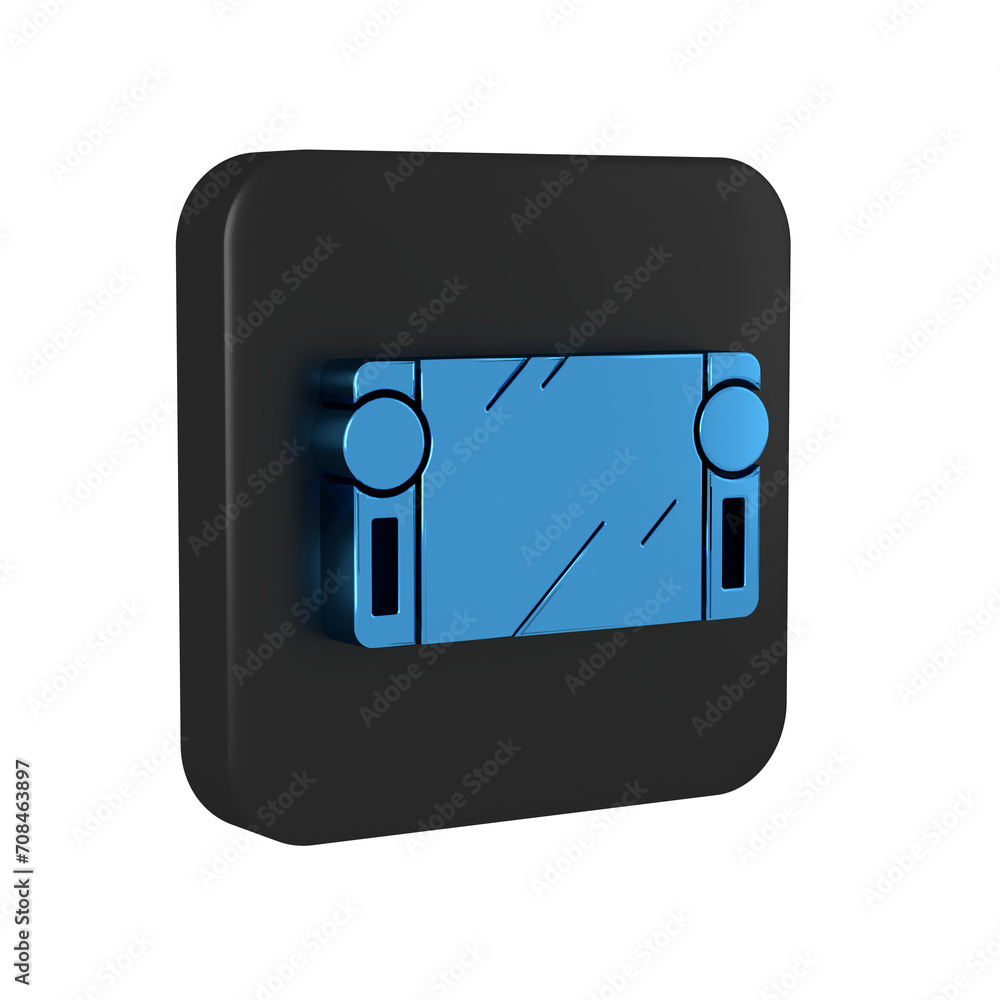 Poster blue portable video game console icon isolated on transparent background. gamepad sign. gaming conce