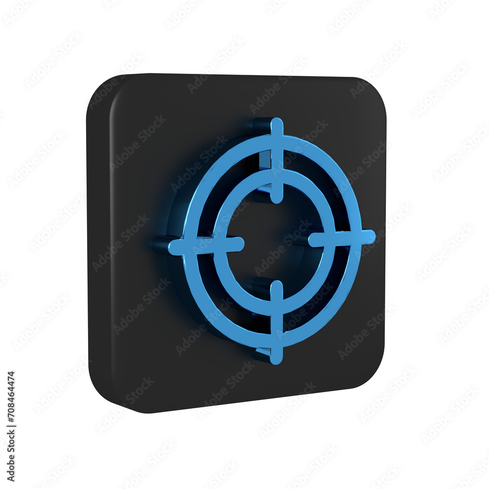 Poster blue target sport icon isolated on transparent background. clean target with numbers for shooting ra