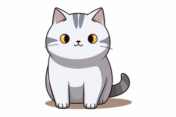 Obraz premium Cute Cat Cartoon Illustration created with Generative AI