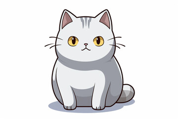 Obraz premium Cute Cat Cartoon Illustration created with Generative AI