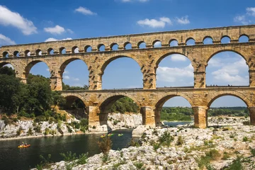 Foto auf Acrylglas Pont du Gard View to The Pont du Gard
