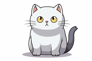 Obraz premium Cute Cat Cartoon Illustration created with Generative AI