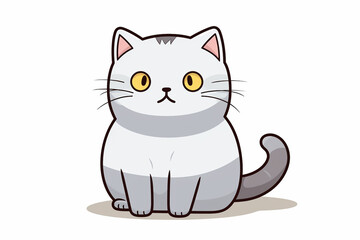 Fototapeta premium Cute Cat Cartoon Illustration created with Generative AI
