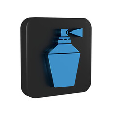 Blue Perfume icon isolated on transparent background. 8 March. International Happy Women Day. Black square button.