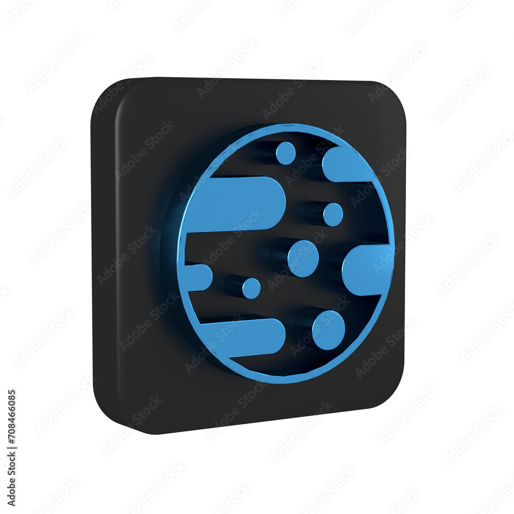Poster blue planet mars icon isolated on transparent background. black square button.