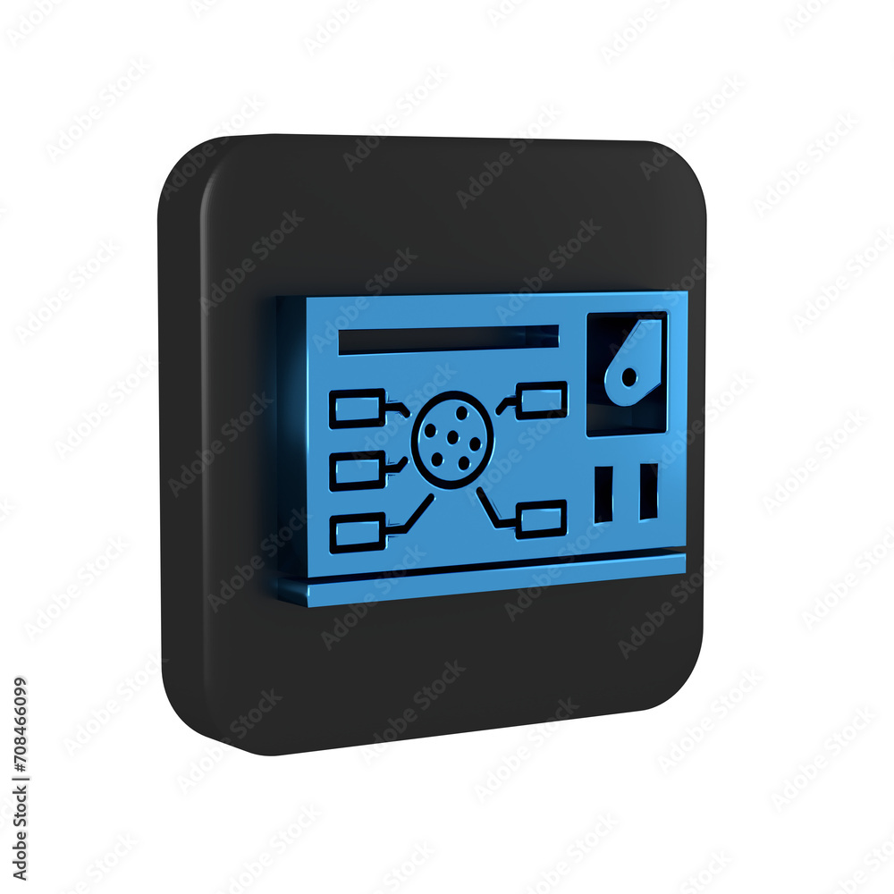 Poster blue futuristic hud interface icon isolated on transparent background. hologram ui infographic, inte