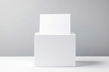 Empty White Blank Box Design: Clean 3D Template for Packaging and Product Display on a Commercial Background