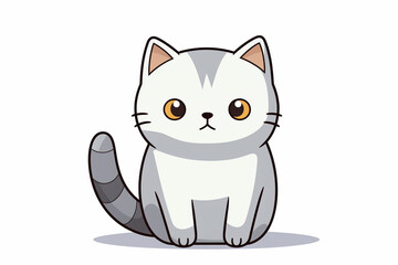 Obraz premium Cute Cat Cartoon Illustration created with Generative AI