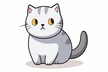 Obraz premium Cute Cat Cartoon Illustration created with Generative AI