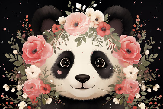 Painted cute panda.