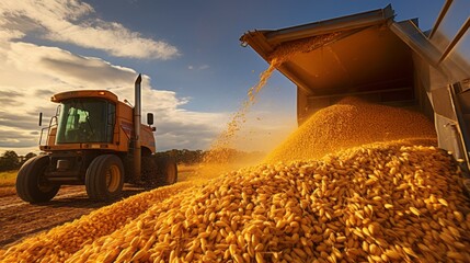 Harvesting of various crops in the field with special techniques.