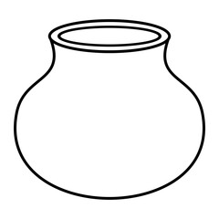 Vase Pot Lines Syle Vector Illustration