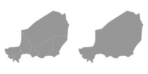 Niger map with administrative divisions. Vector illustration. - obrazy, fototapety, plakaty