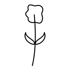 Cute Flower Lines Style Vector Illustration 