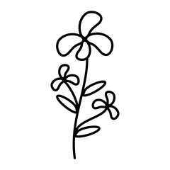 Cute Flower Lines Style Vector Illustration 